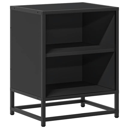 sengeskabe 2 stk. 40x31x50 cm konstrueret træ og metal sort