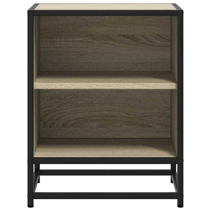 sengebord 40x31x50 cm konstrueret træ og metal sonoma-eg