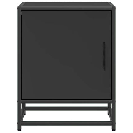 sengeskabe 2 stk. 40x31x50 cm konstrueret træ og metal sort