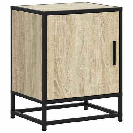 sengebord 40x31x50 cm konstrueret træ og metal sonoma-eg