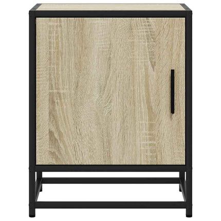 sengebord 40x31x50 cm konstrueret træ og metal sonoma-eg