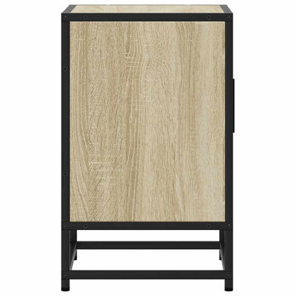 sengebord 40x31x50 cm konstrueret træ og metal sonoma-eg