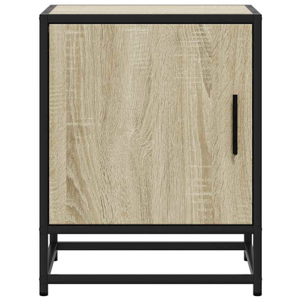 sengeborde 2 stk. 40x31x50cm konstrueret træ og metal sonoma-eg