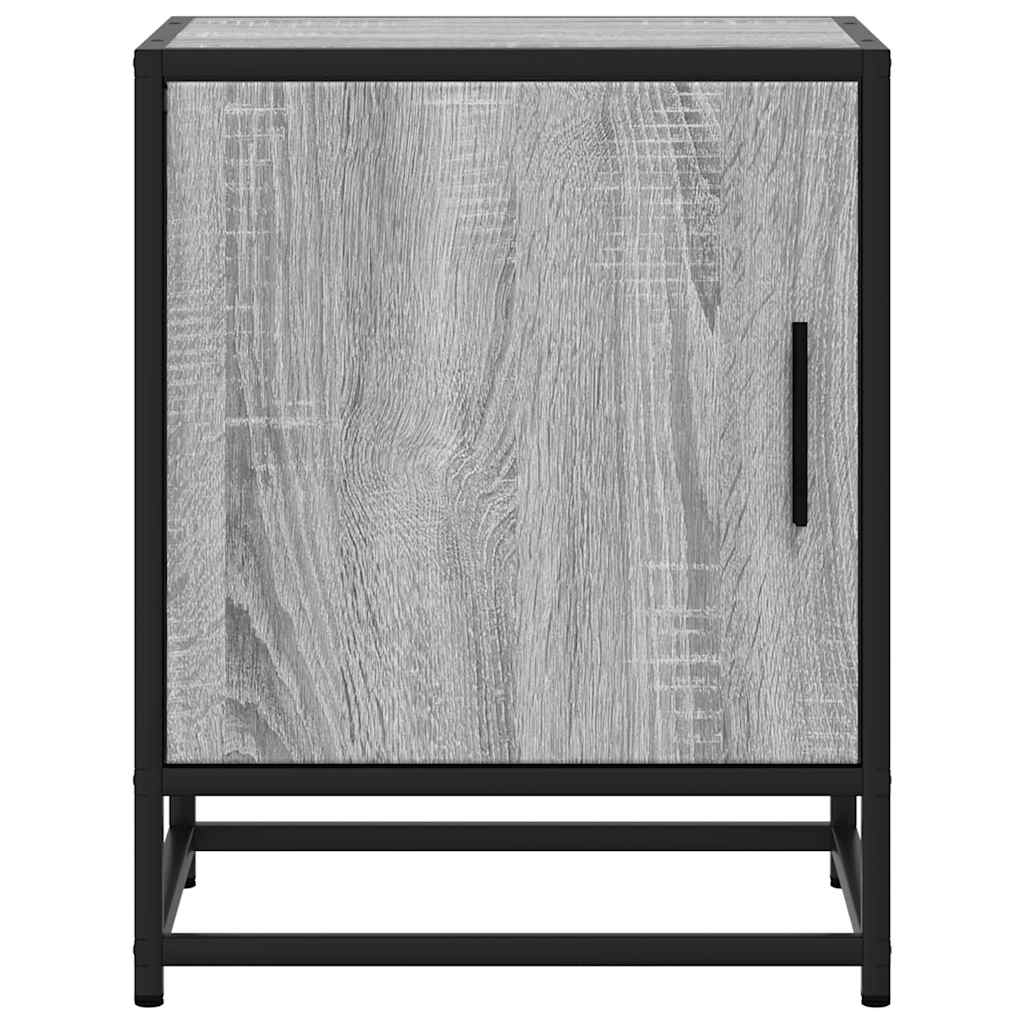sengebord 40x31x50 cm konstrueret træ og metal grå sonoma-eg