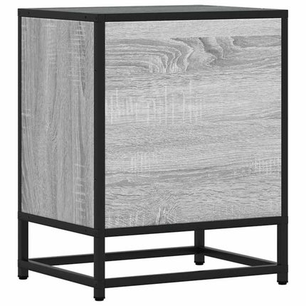 sengebord 40x31x50 cm konstrueret træ og metal grå sonoma-eg