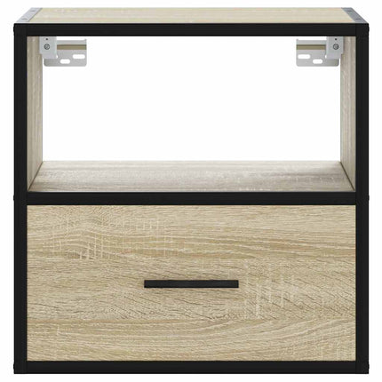 væghængte sengeborde 2 stk. 40x31x39,5 cm sonoma-eg