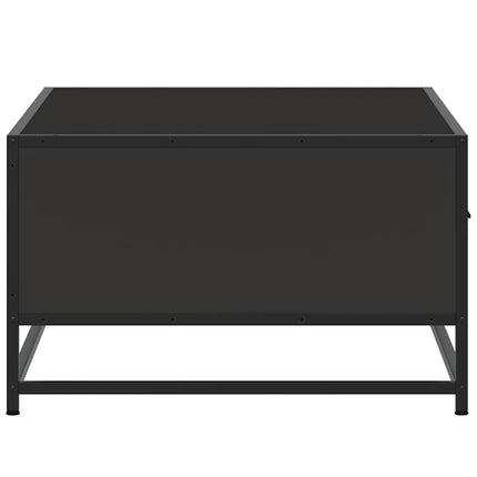 sofabord 90x57x35 cm massivt konstrueret træ og metal sort