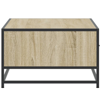 sofabord 90x57x35 cm konstrueret træ og metal sonoma-eg