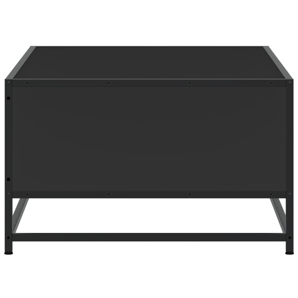 sofabord 100x57x35 cm massivt konstrueret træ og metal sort
