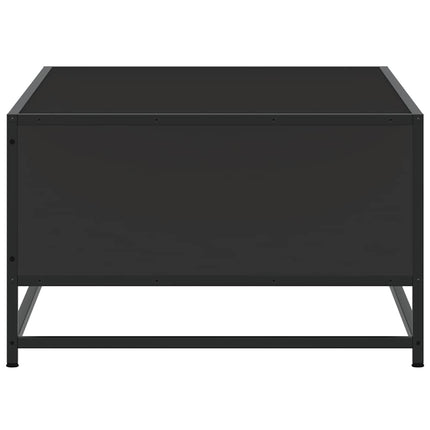 sofabord 100x57x35 cm massivt konstrueret træ og metal sort