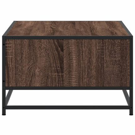 sofabord 100x57x35 cm konstrueret træ og metal brunt egetræ