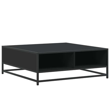 sofabord 80x80x30 cm konstrueret træ og metal sort