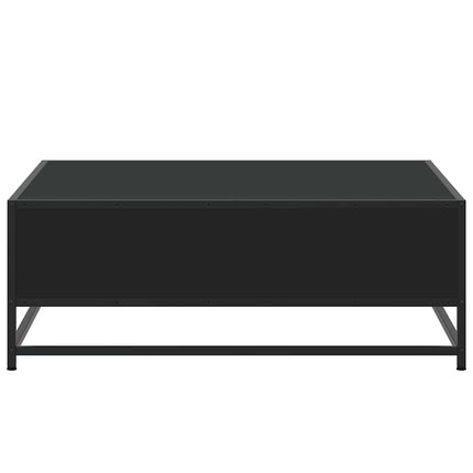 sofabord 80x80x30 cm konstrueret træ og metal sort