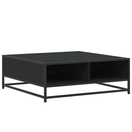 sofabord 80x80x30 cm konstrueret træ og metal sort