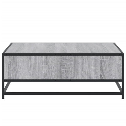 sofabord 80x80x30 cm konstrueret træ og metal grå sonoma-eg