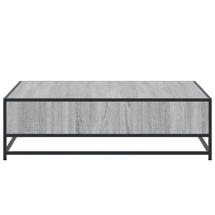 sofabord 100x100x30 cm konstrueret træ og metal grå sonoma-eg