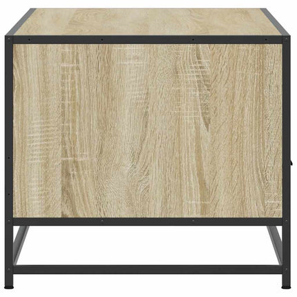 sofabord 100x50x45 cm konstrueret træ og metal sonoma-eg