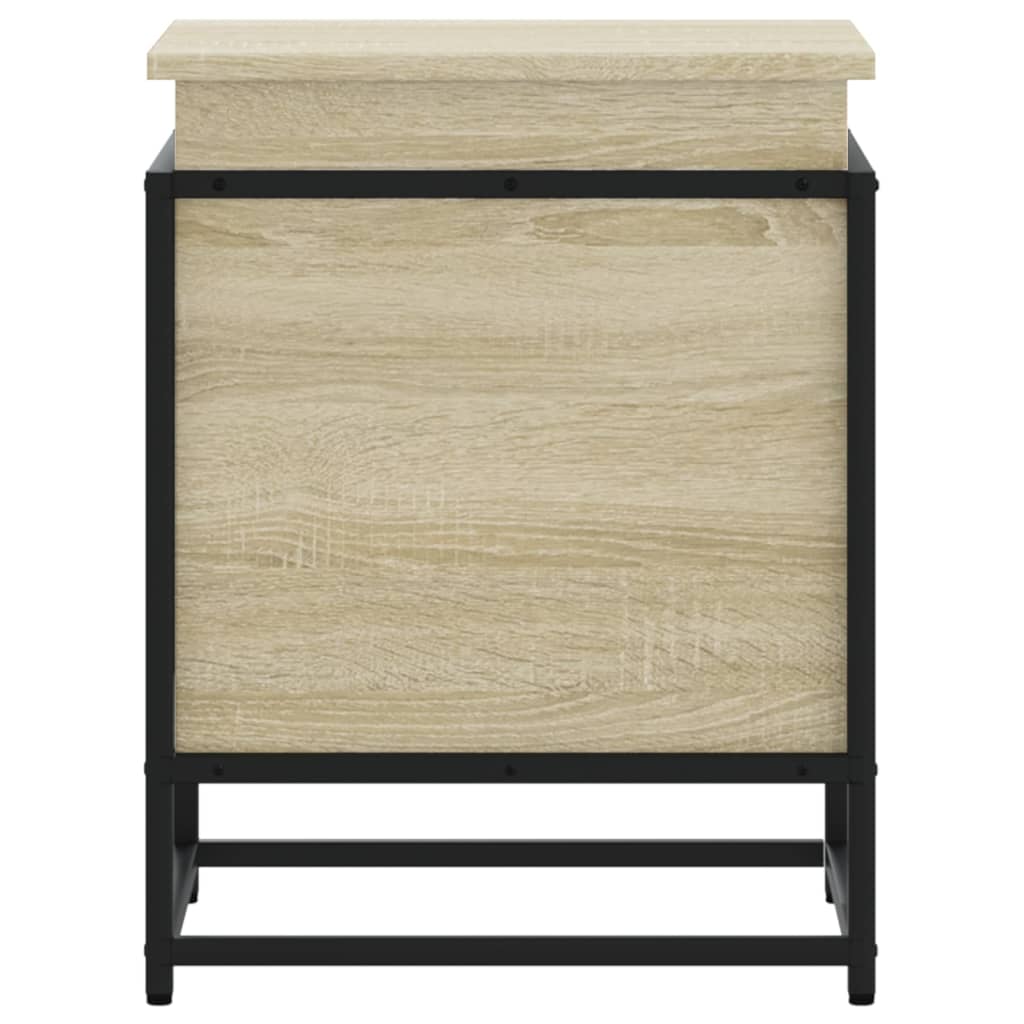 opbevaringsboks med låg 40x40x51,5 cm konstrueret træ sonoma-eg