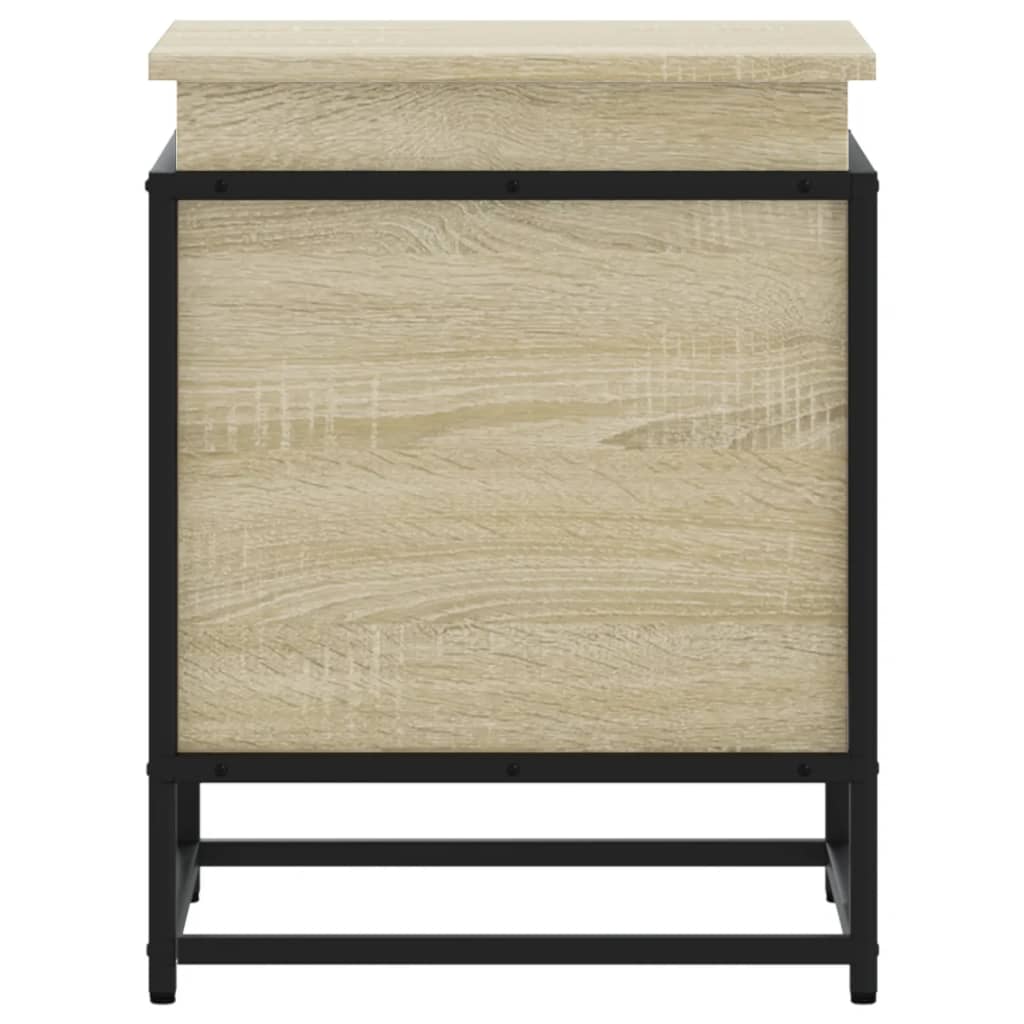 opbevaringsboks med låg 40x40x51,5 cm konstrueret træ sonoma-eg