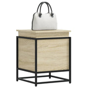 opbevaringsboks med låg 40x40x51,5 cm konstrueret træ sonoma-eg