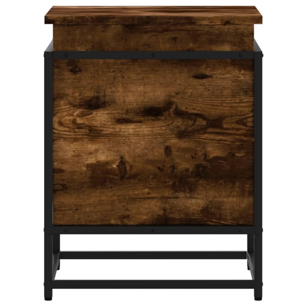 opbevaringsboks med låg 40x40x51,5 cm konstrueret træ røget eg