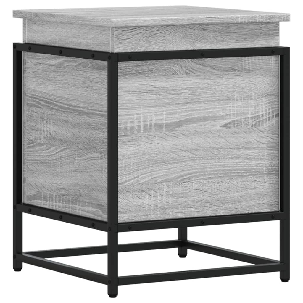 opbevaringsboks m. låg 40x40x51,5 cm konstrueret træ grå sonoma