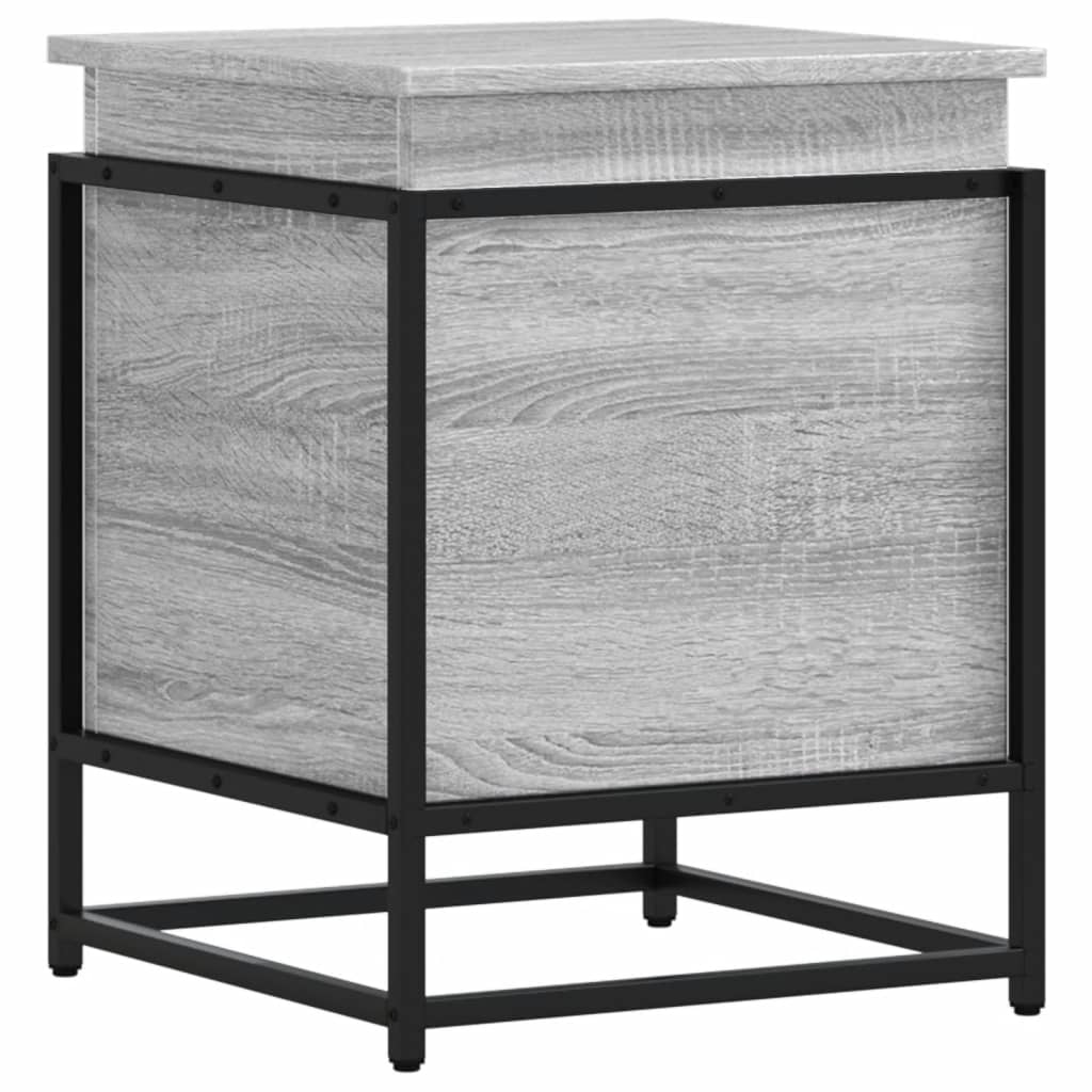 opbevaringsboks m. låg 40x40x51,5 cm konstrueret træ grå sonoma