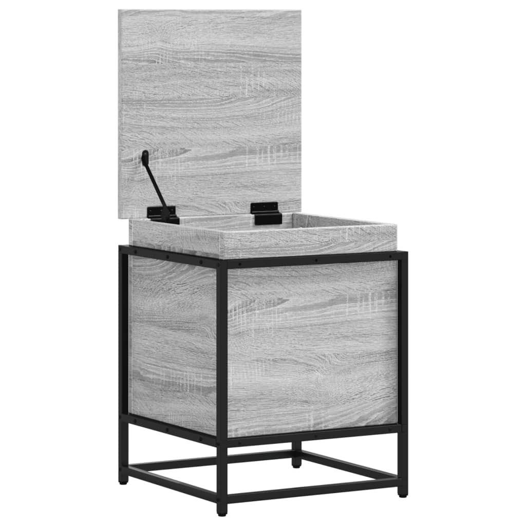 opbevaringsboks m. låg 40x40x51,5 cm konstrueret træ grå sonoma