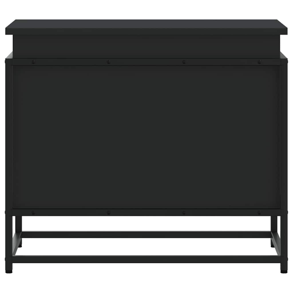 opbevaringsboks med låg 60x40x51,5 cm konstrueret træ sort