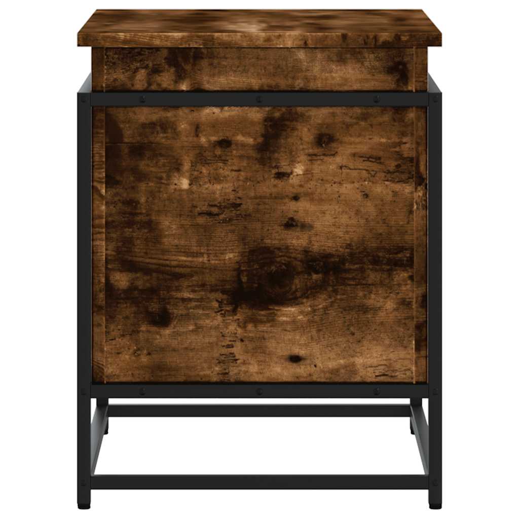 opbevaringsboks med låg 60x40x51,5 cm konstrueret træ røget eg