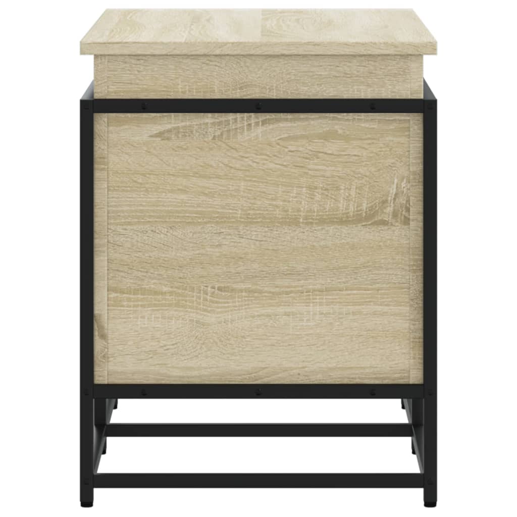 opbevaringsboks med låg 80x40x51,5 cm konstrueret træ sonoma-eg