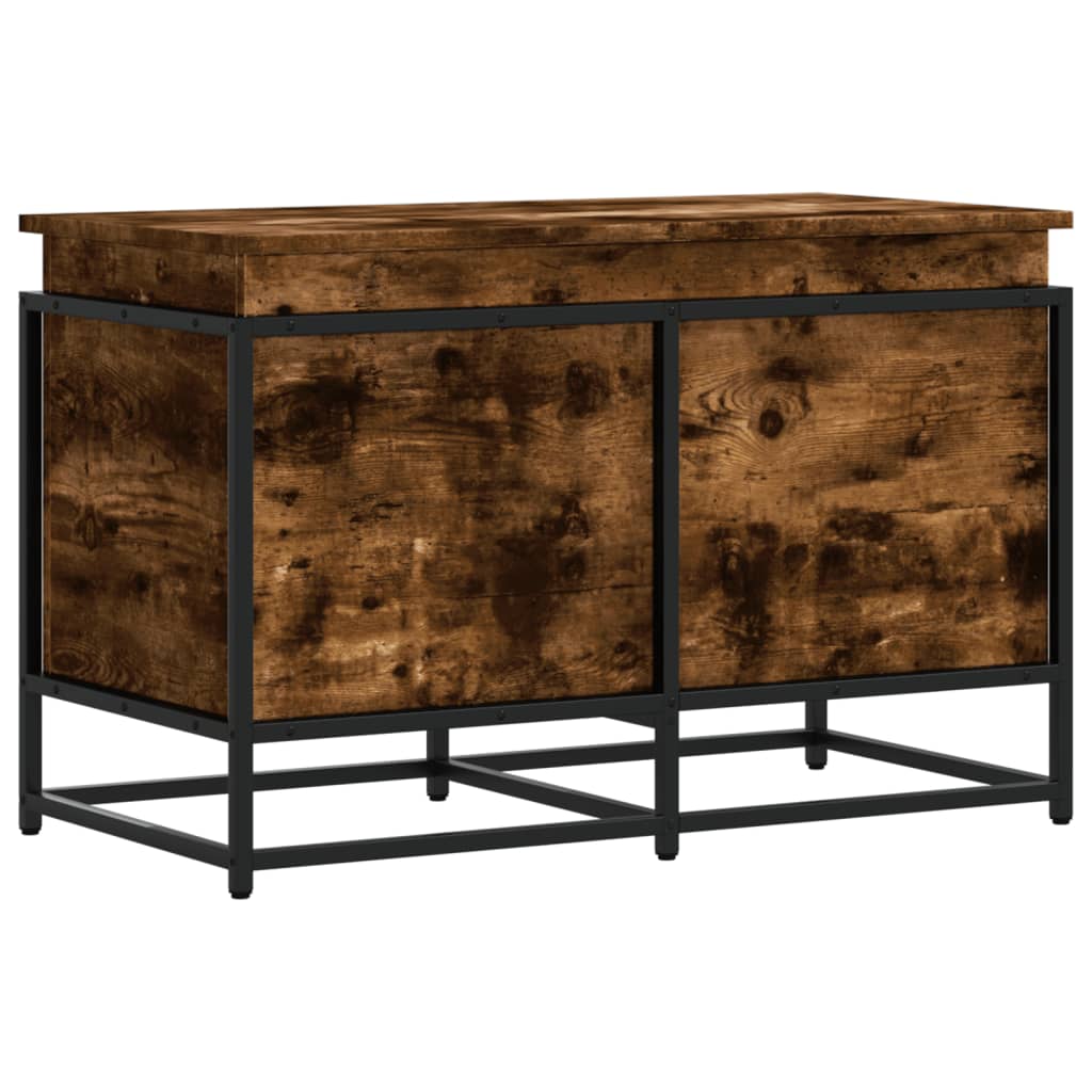 opbevaringsboks med låg 80x40x51,5 cm konstrueret træ røget eg