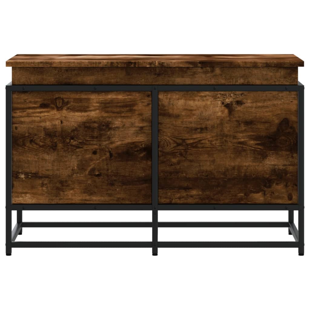 opbevaringsboks med låg 80x40x51,5 cm konstrueret træ røget eg