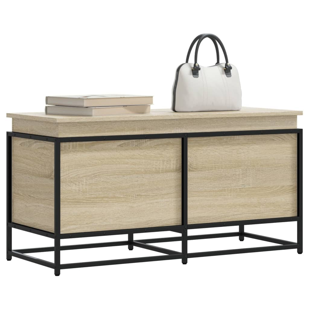 opbevaringsboks m. låg 100x40x51,5 cm konstrueret træ sonoma-eg