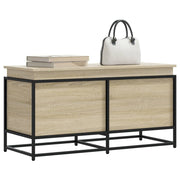 opbevaringsboks m. låg 100x40x51,5 cm konstrueret træ sonoma-eg