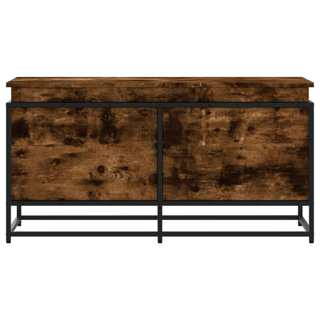 opbevaringsboks med låg 100x40x51,5 cm konstrueret træ røget eg