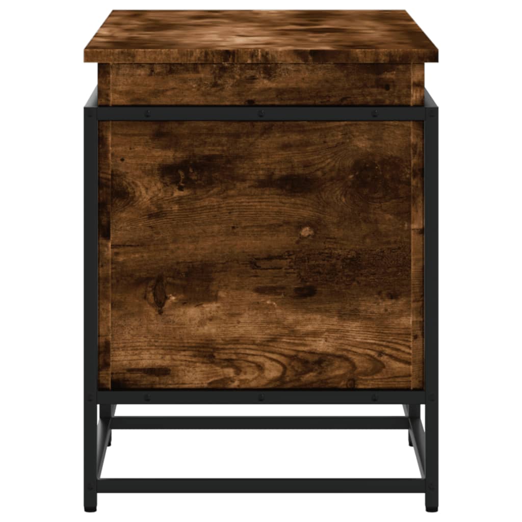 opbevaringsboks med låg 100x40x51,5 cm konstrueret træ røget eg