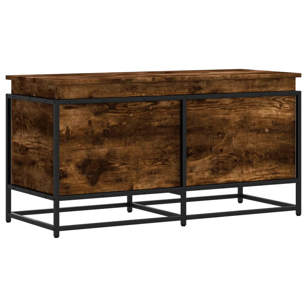 opbevaringsboks med låg 100x40x51,5 cm konstrueret træ røget eg