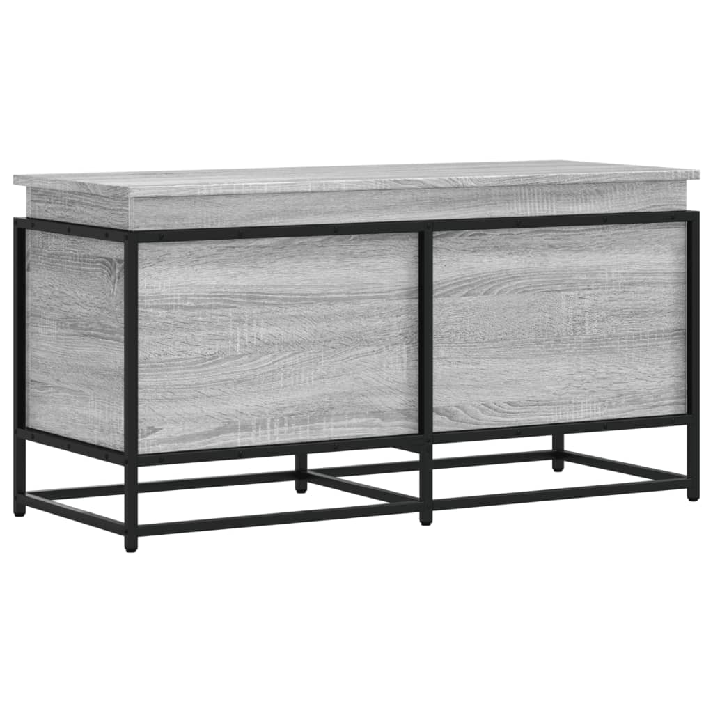 opbevaringsboks m. låg 100x40x51,5 cm konstrueret træ grå eg