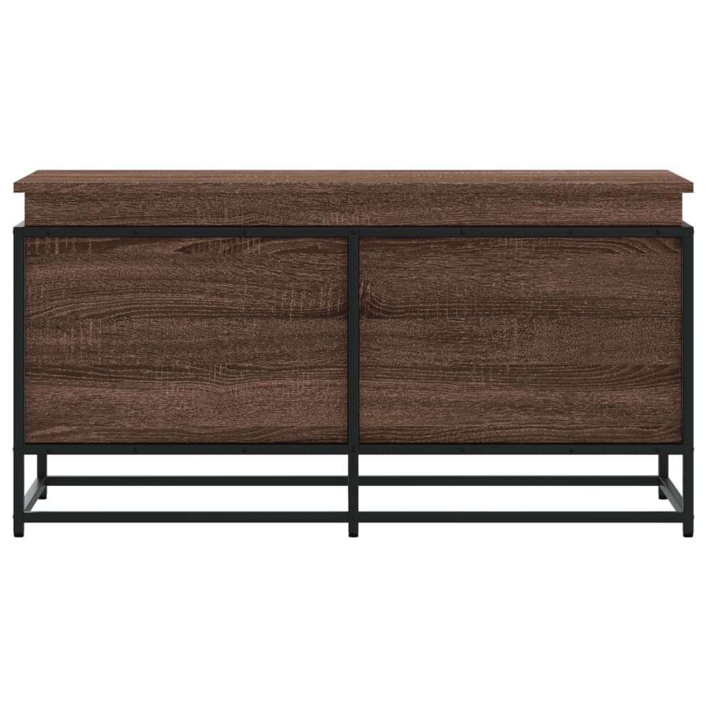 opbevaringsboks med låg 100x40x51,5 cm konstrueret træ brunt eg