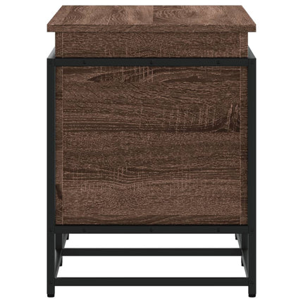 opbevaringsboks med låg 100x40x51,5 cm konstrueret træ brunt eg