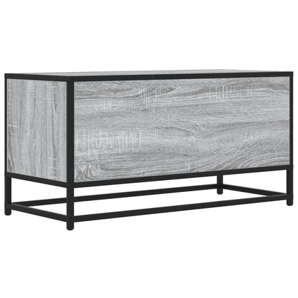 tv-bord 80x34,5x40 cm konstrueret træ og metal grå sonoma-eg