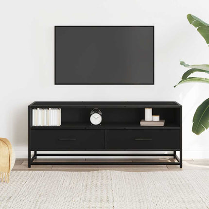 tv-bord 100x34,5x40 cm konstrueret træ og metal sort