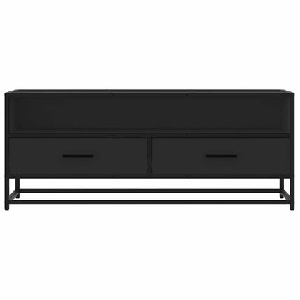 tv-bord 100x34,5x40 cm konstrueret træ og metal sort