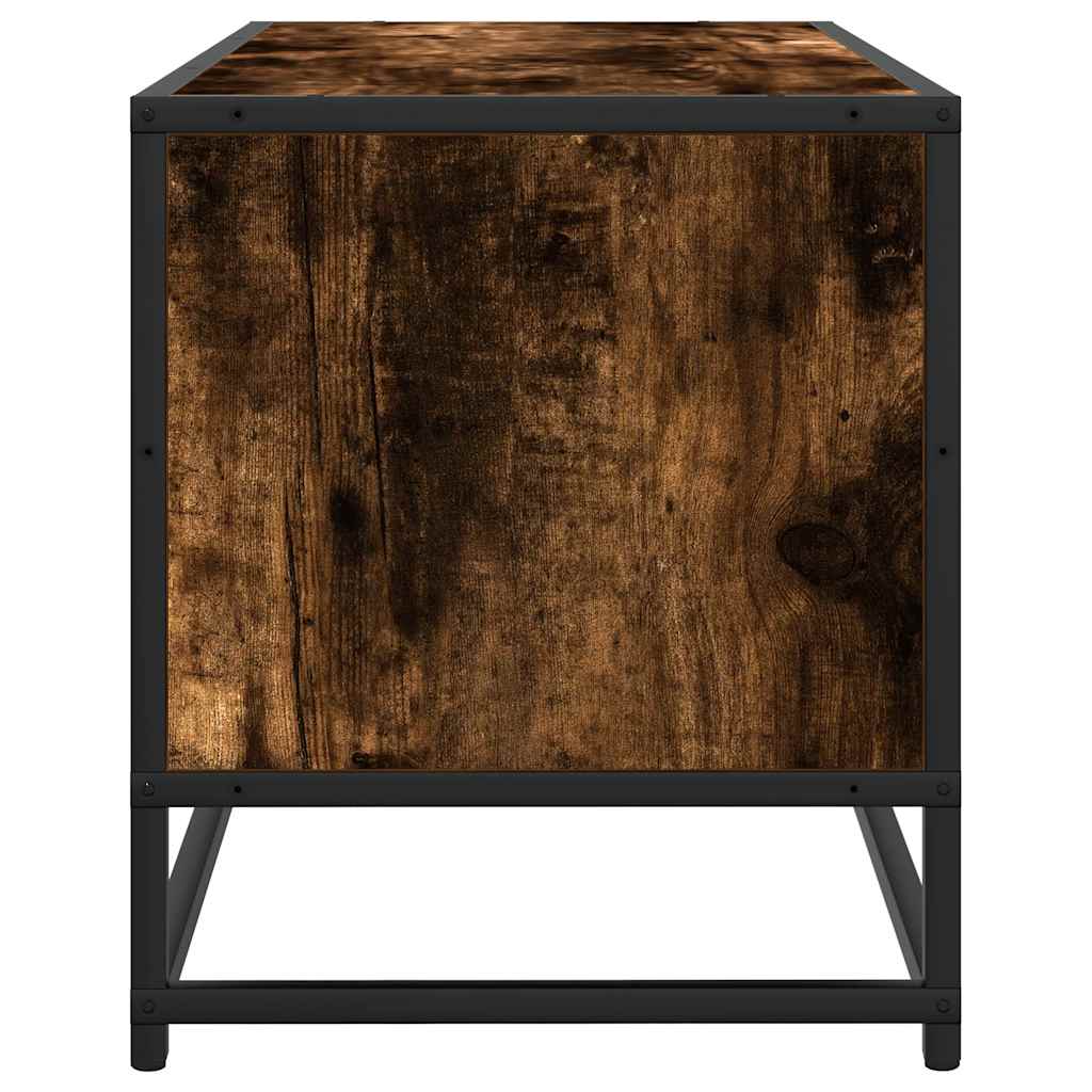 tv-bord 100x34,5x40 cm konstrueret træ metal røget egetræsfarve