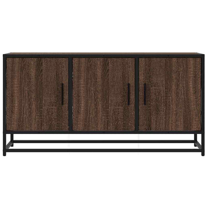 tv-bord 100x35x50 cm konstrueret træ og metal brun egetræsfarve