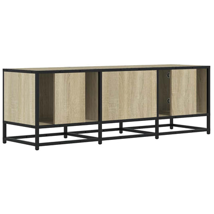 tv-bord 120x35x41 cm konstrueret træ og metal sonoma-eg