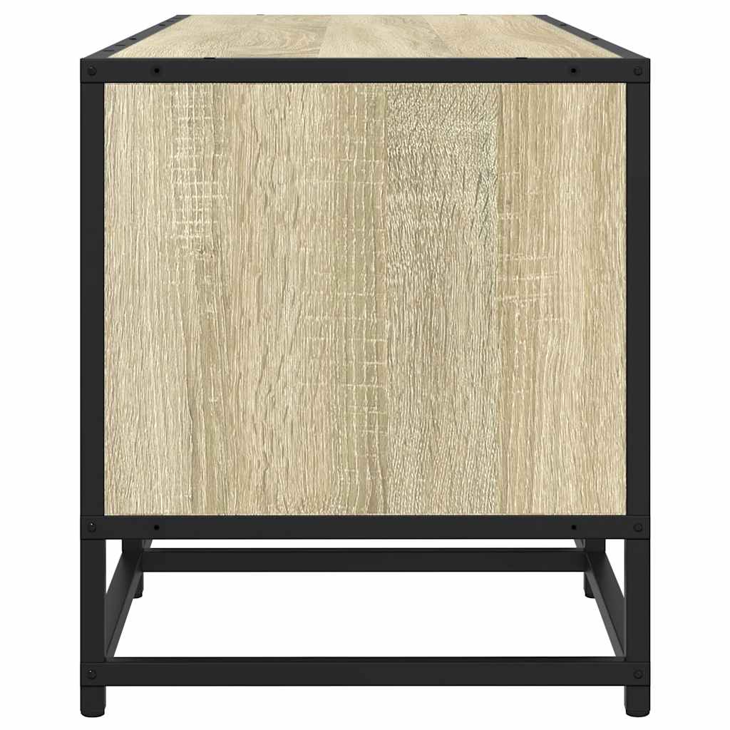 tv-bord 160x35x41 cm konstrueret træ og metal sonoma-eg