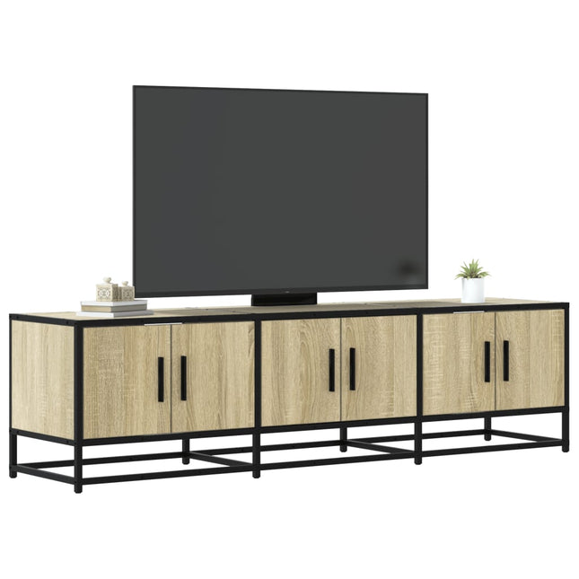 tv-bord 150x35x41 cm konstrueret træ og metal sonoma-eg