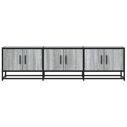 tv-bord 150x35x41 cm konstrueret træ og metal grå sonoma-eg